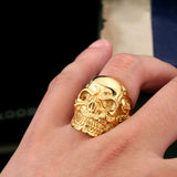 Fashion Ring Stainless Steel Rings For Man Big Tripple Skull Ring Punk Biker Jewelry
