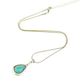Drop shape Turquoise Pendant Necklace Women Choker Collares Necklaces & Pendants Summer Jewelry Vintage Silver Color