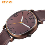 EYKI Men's Antique Watches Luxury Popular Brand Leather Strap Casual Quartz Wrist Watches