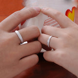 Hot Sale No Change Color Platinum Plated Wedding Ring Frosted Couple Ring For Men and Women 