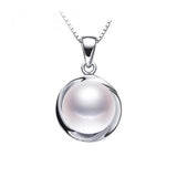 Elegant 925 sterling silver pendant necklace fashion natural freshwater pearl jewelry for women white/pink/purple