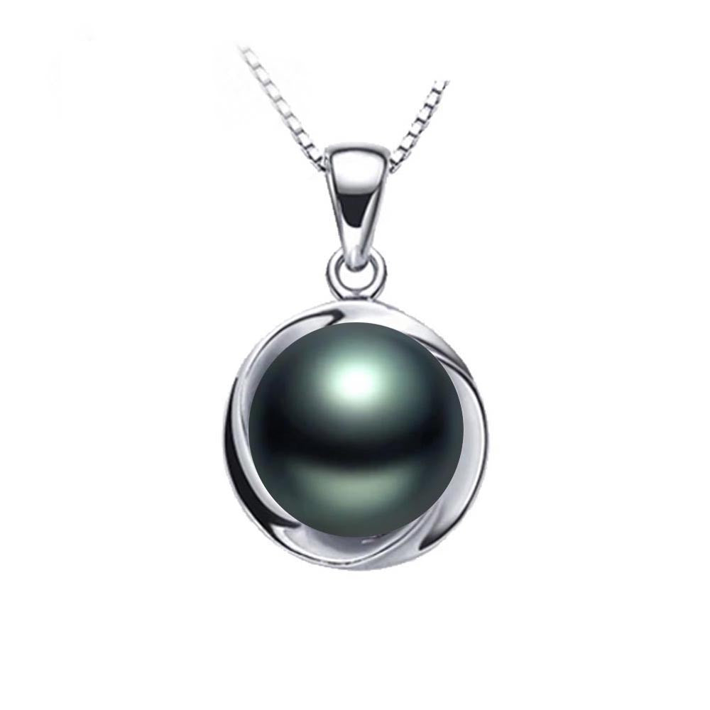 Elegant 925 sterling silver pendant necklace fashion natural freshwater pearl jewelry for women white/pink/purple
