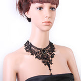 Fashion Elegant Handmade Lace Beads Collar Choker Necklace Gothic Vintage Statement for Women Party Wedding Jewerly Accessories