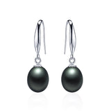 Elegant 8-9mm water drop freshwater pearl earrings classic 925 silver earrings for women