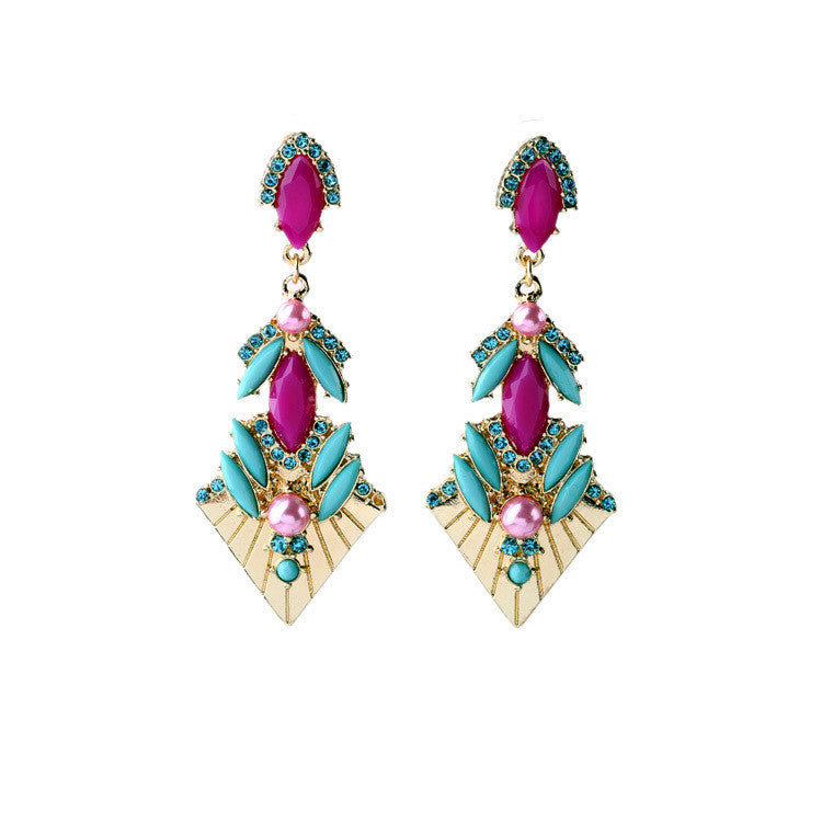 Elegant Color Female Long Personality Classic Earrings Fashion Jewelry