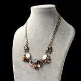 Elegant Gold Color Chain Rhinestone Necklace Women Fashion Shourouk Statement Necklaces Pendants
