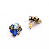 Elegant Rhinestone Earrings Wholesale Mulit Color Retro Pendientes Stud Earrings Jewelry