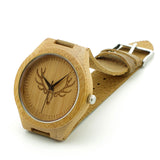 Top brand Bobobird Men's Bamboo Wooden Bamboo Watch Quartz Real Leather Strap Men Watches With Gift Box
