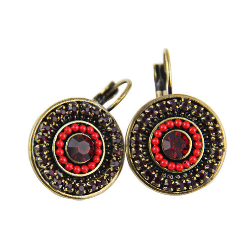 Ethnic Jewelry New Women Vintage Antique Bronze Plated Crystal Rhinestone Multicolor Balls Statement Drop Earrings Jewelry