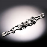 European Halloween Bracelet Punk Skull Skeleton Bracelet For Men Gold Plated Stainless Steel Heavy Biker Bangle Jewelry 