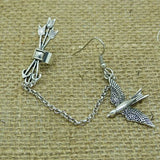 European and American fashion Vintage metal Swallow punk arrow ear cuff gothic clip earrings for women