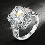 Exaggerated Luxury CZ Stone Engagement Ring Silver/Rose Gold Plated Cubic Zirconia Wedding Jewelry For Men and Women Anel 
