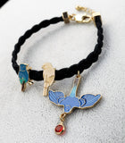 Exquisite Cute Blue Enamel Bird Rope Charm Bracelet Fashion Pulseras Mujer for Women's Christmas Gifts
