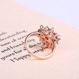 Unique AAA Colorful Cubic Zircon Design Engagement Ring for Female Rose Gold Plated Wedding Women Rings