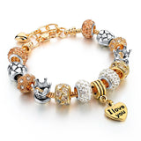 Famous Jewelry Gold Heart Charm Bracelets & Bangles Snake Chain Bracelets For Women Pulsera