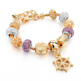 Famous Jewelry Gold Heart Charm Bracelets & Bangles Snake Chain Bracelets For Women Pulsera