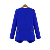 Fashion Women's Slim Leisure Suit Jacket Zipper Long Sleeve Solid Thin Coat for SpringAutumn