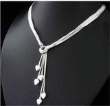 Fashion 925 Sterling Silver Necklaces For Women Jewelry Heart Choker Necklace Pendants Charm Minecraft