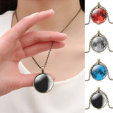 Fashion Art Picture Statement Necklace Vintage Moon Bronze Necklace&Pendant for Women Summer Style Fine Jewelry