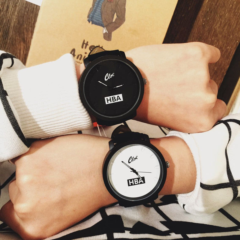 Fashion Brand HBA Leather Strap Unisex Watches Men Quartz Women Dress Watch Sports Military Relojes Geneva Wristwatch