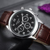 Fashion Casual Mens Watches Luxury Brand High Quality Leather Business Quartz Watch Men Waterproof Wristwatch Relogios Masculino