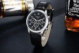 Fashion Casual Mens Watches Luxury Brand High Quality Leather Business Quartz Watch Men Waterproof Wristwatch