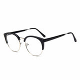 Fashion Cat Eye Half Metal Frame Glasses For Women/Men Retro Vintage Unisex Glasses Big Frame Slim Face Eyewear Glasses 