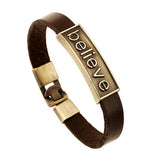 Fashion Charm Stainless Steel Leather Bracelet For Men Popular Bracelets & Bangles retro leather bracelet