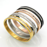 Fashion Costume Couples Jewelry Stainless Steel Lover Bracelets & Bangles Gift For Women/Men Square Silver Color Crystal