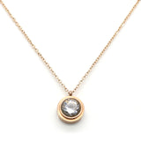 Fashion Crystal Necklace Women Collar Necklace Pendant 18K Rose Gold Plated Stainless Steel Necklace Chain Jewelry