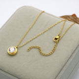 Fashion Crystal Necklace Women Collar Necklace Pendant 18K Rose Gold Plated Stainless Steel Necklace Chain Jewelry