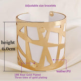 Fashion Cuff Bangles For Women Manchette jewellery Girl Gold Color with Colorful Bracelets New vintage jewelry