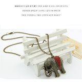 Fashion Elephant Ethnic Necklace Full Crystal Thailand Elephant Pendant Sweater Long Chain Fine Necklace For Women 