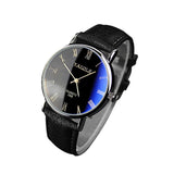 Fashion Faux Leather Men wristwatches Man relojes Hour Blue Ray Glass Quartz Watch Mens Watches Top Brand Luxury Casual Watches