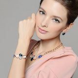Fashion Gold Jewelry Sets for Women Crystal Necklace Earrings Bracelet Set Opal Collares Wedding Accessories Parure Bijoux Femme