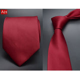 Fashion Hand Tie 8cm Formal Suit Business Wear Necktie Meeting Interview Office Wedding Men's Groom Black Red Striped