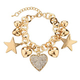 Fashion Heart Beetle Charm Bracelets Bangles For Women Real Gold Plated Bracelet Austrian Crystal Chain Pulseras