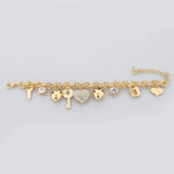 Fashion Heart Beetle Charm Bracelets Bangles For Women Real Gold Plated Bracelet Austrian Crystal Chain Pulseras