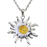 Fashion Hot Baltic Faux Amber Honey Sun Luckly Flossy Tibet Silver Pendant Necklace Jewelry 