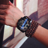 Fashion JIS High Quality Blue Ray Black Brown Leather Band Steel Shell Men Male Quartz Watch Wristwatches Clock