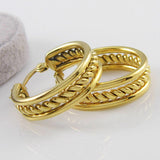 Fashion Jewelry 18k Real Gold Plating Hoop Earrings Trendy Stainless Steel Earring For Women Wedding Earring