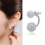 Fashion Jewelry Shamballa Earrings 925 Silver Crystal Disco Ball Shamballa Summer Style Stud Earrings for Women
