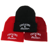 Fashion Letter Hats Gorros Bonnets Cocain & Caviar Winter Cap Women Men Skullies Beanie Female Hiphop Knitted Hat Toucas