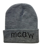 Fashion MEOW Cap Men Casual Hip-Hop Hats Knitted Wool Skullies Beanie Hat Warm Winter Hat for Women