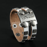 Fashion Men Bracelets Rock Punk Genuine Leather Cool Bracelet