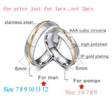 Fashion Men Women Wedding Rings Wholesale AAA CZ Stone Rings For Women And Men Free Shipping Stainless Steel Finger Rings