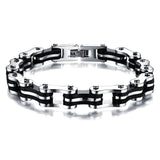 Men Jewelry Stainless Steel Silicone Bracelets Biker Bicycle Motorcycle Chain Man Hand Bracelet Accessories 