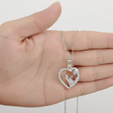 Fashion Mother's Day Gift Mother Daughter Mom Baby Child Family Love Rhinestone Heart-shaped Pendant Necklace For Mom