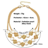 Fashion Multi layer Chain Imitation Pearl Necklace Women Collares Choker Statement Necklaces & Pendants Jewelry Accessories 