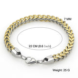 Fashion Punk Style Stainless Steel Mens Bracelet Classical Biker Bicycle Metal 7MM Gold/Silver Chain Jewelry Bracelets For Men